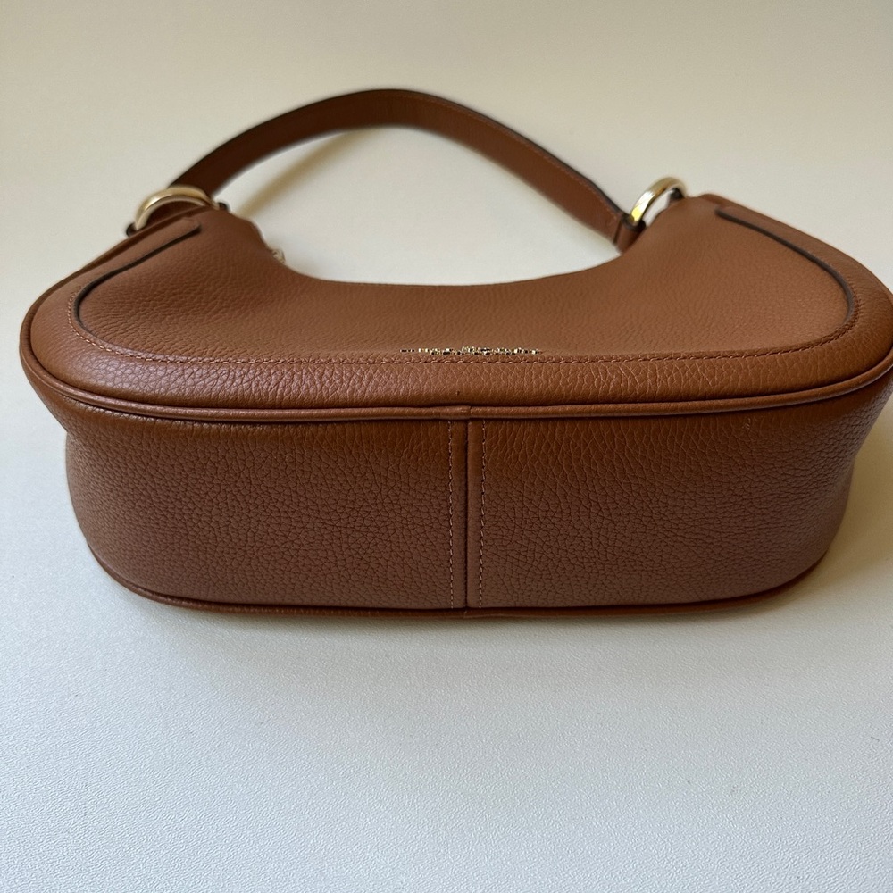 KATE Spade Leila Pebbled Leather Shoulder Bag Purse Warm Gingerbread - Picture 3 of 13
